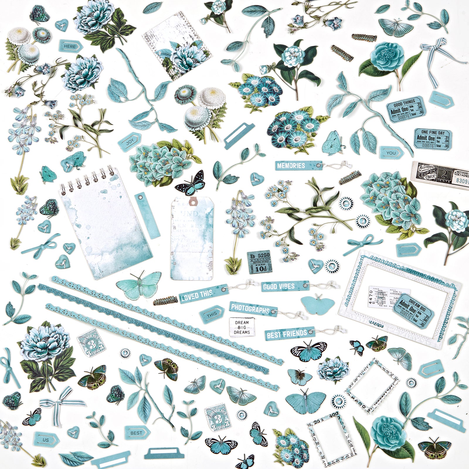 49 & Market Color Swatch Teal Mini Laser Cut Elements